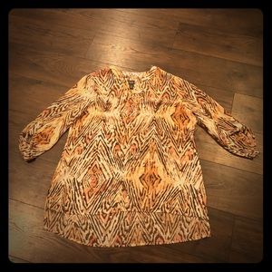 Chico’s traveler’s collection printed blouse